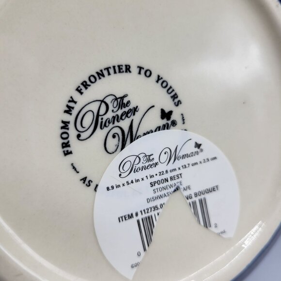 The Pioneer Woman Stoneware Spoon Rest Spring Bouquet Floral Design Blue Red - Picture 5 of 8